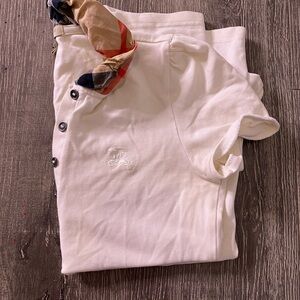 White Polo Shirt with Embroidered Logo